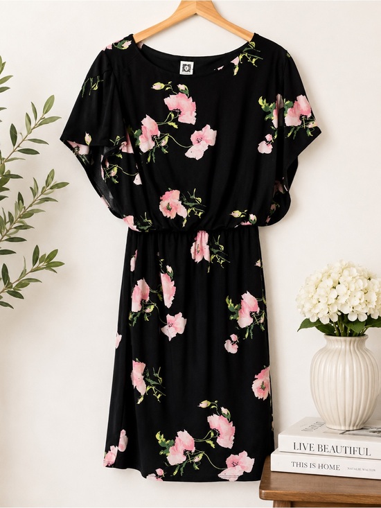 Anne Klein Dresses & Skirts - Anne‎ Klein Black Floral Sheath Dress – Size 8